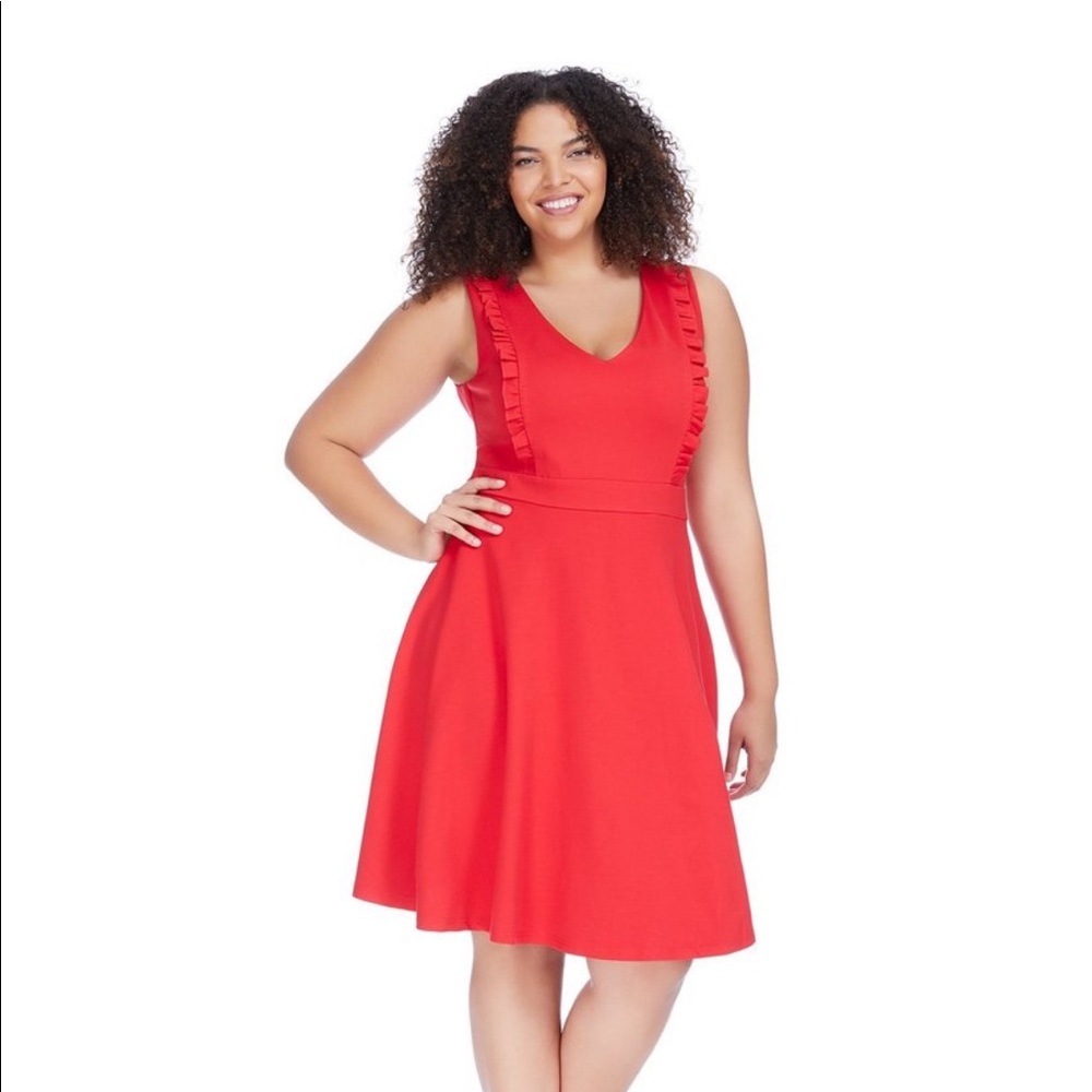City Chic plus size little red dress EUC so 16 (S)